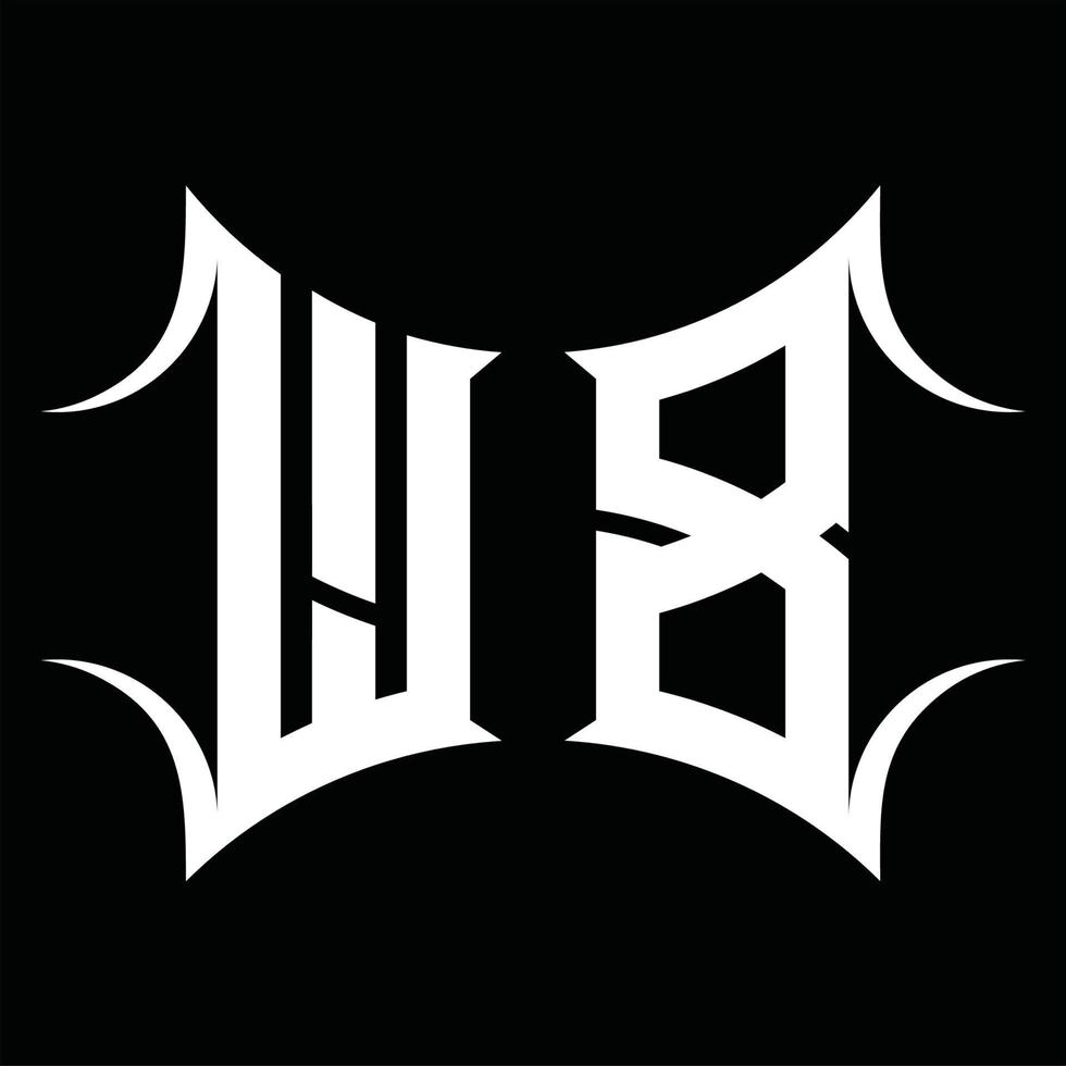 Monograma de logotipo wb con plantilla de diseño de forma abstracta vector