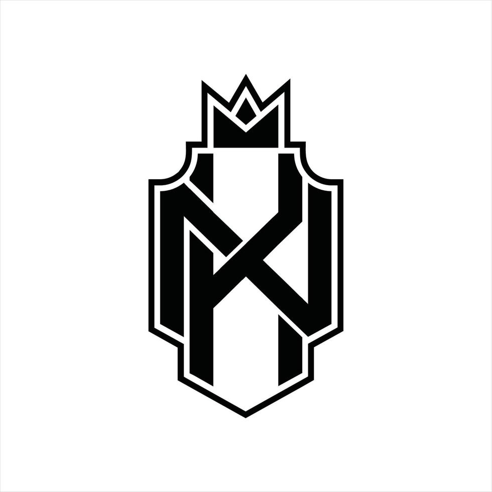 plantilla de diseño de monograma de logotipo kn vector