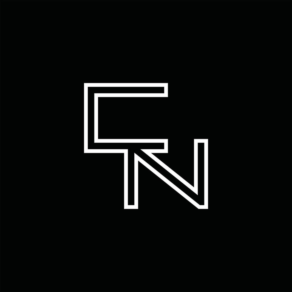 CN Logo monogram with line style design template vector