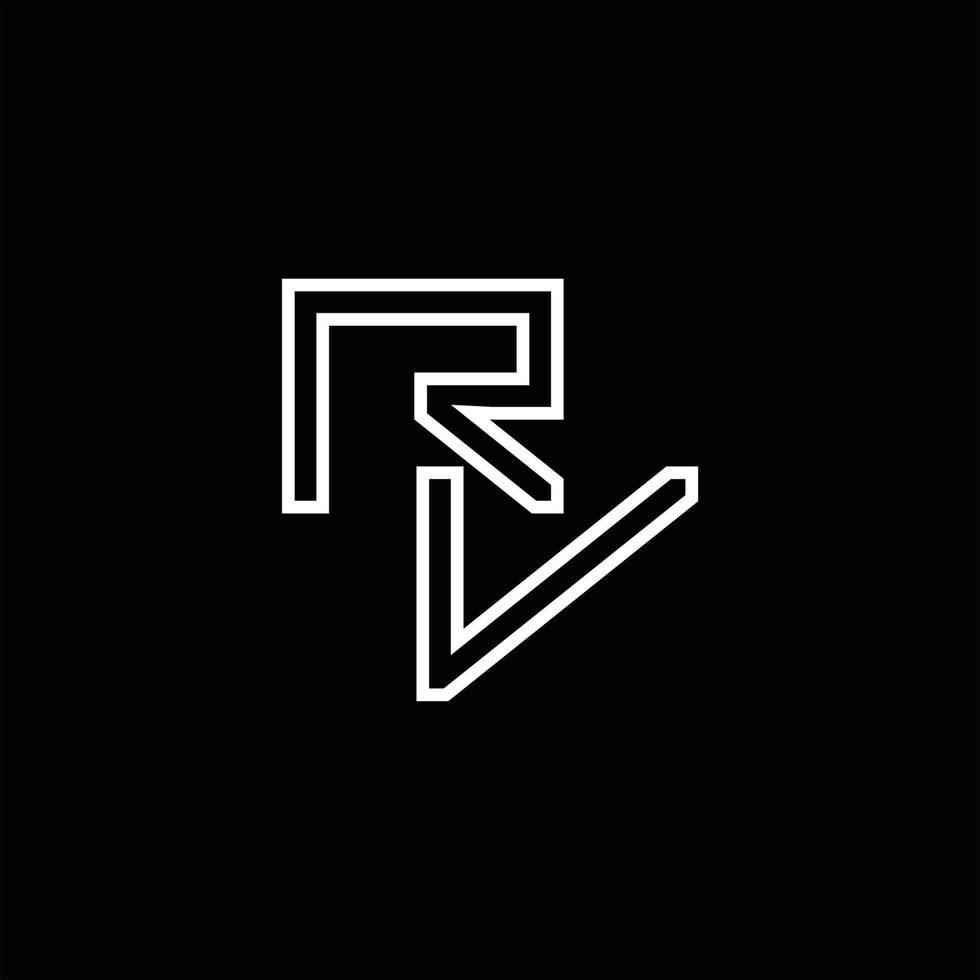 monograma de logotipo rv con plantilla de diseño de estilo de línea vector