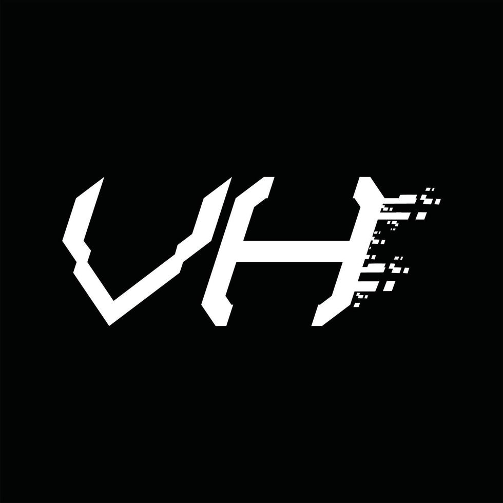 plantilla de diseño de tecnología de velocidad abstracta de monograma de logotipo vh vector