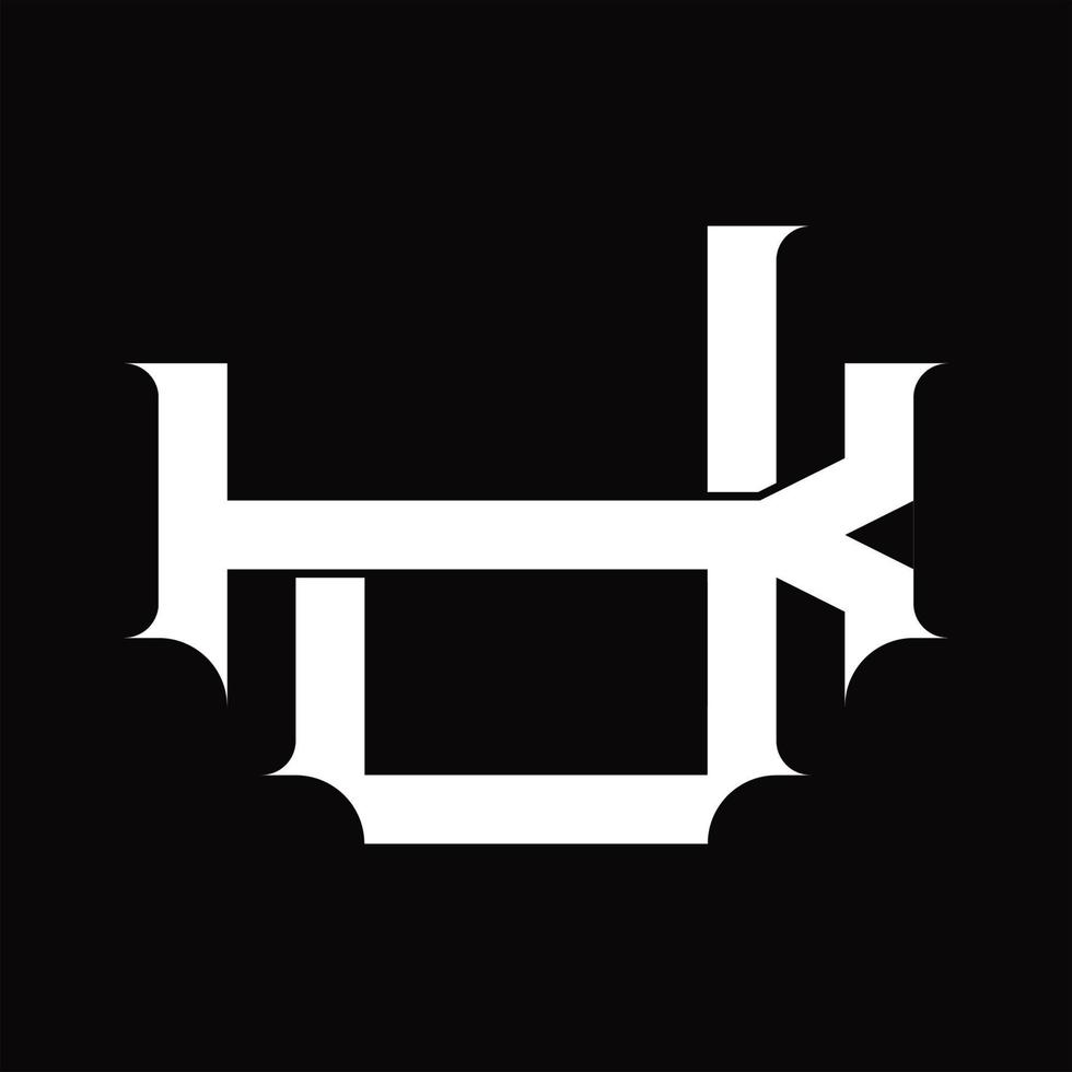 monograma del logotipo kj con plantilla de diseño de estilo enlazado superpuesto vintage vector