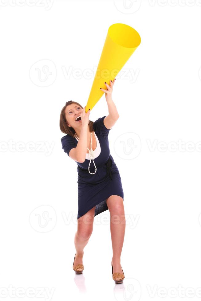 Woman with megaphone photo