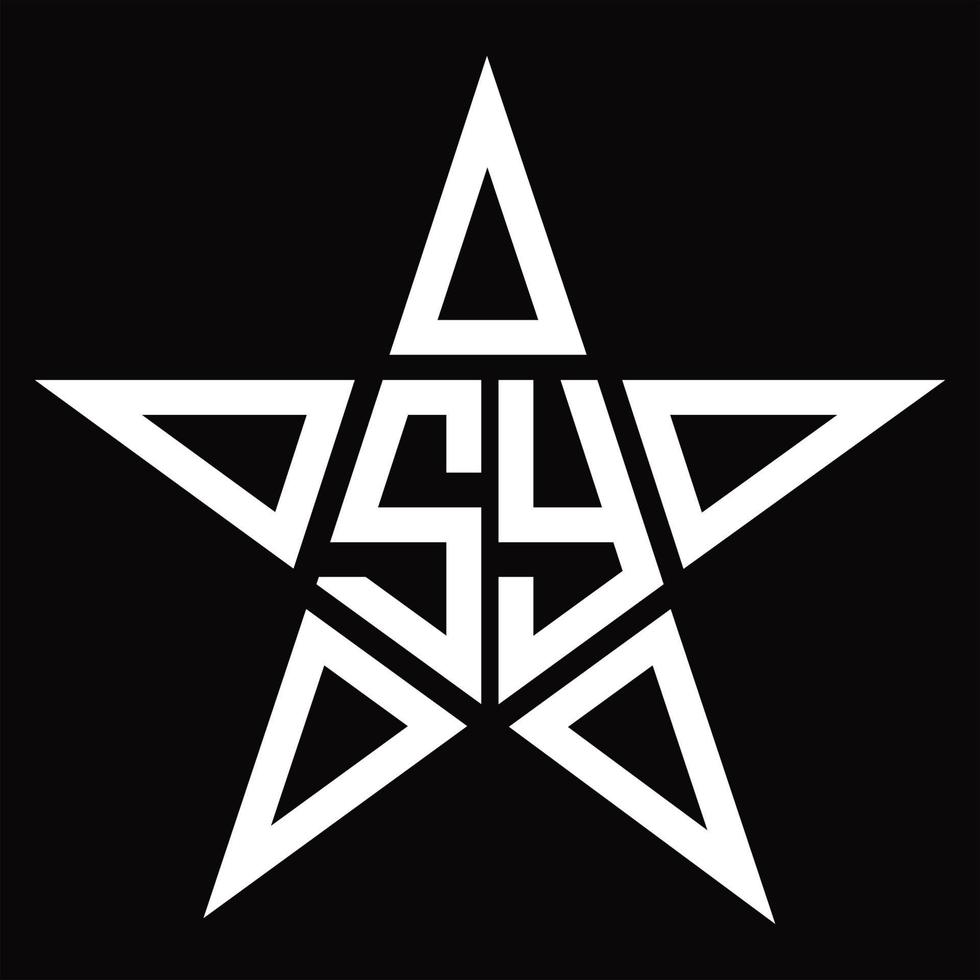 monograma de logotipo sy con plantilla de diseño de forma de estrella vector