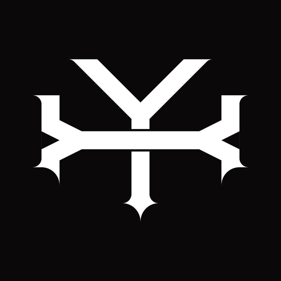 monograma del logotipo yx con plantilla de diseño de estilo enlazado superpuesto vintage vector