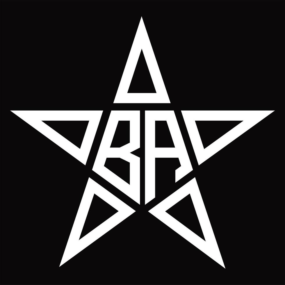 BA Logo monogram with star shape design template vector