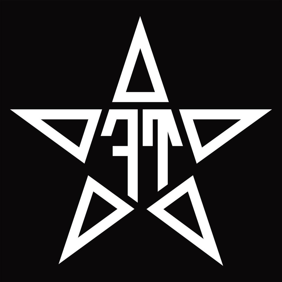 FT Logo monogram with star shape design template vector