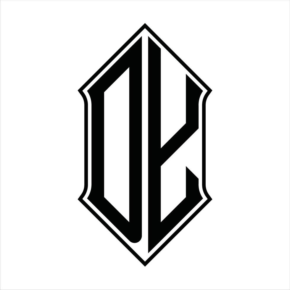 DY Logo monogram with shieldshape and outline design template vector icon abstract