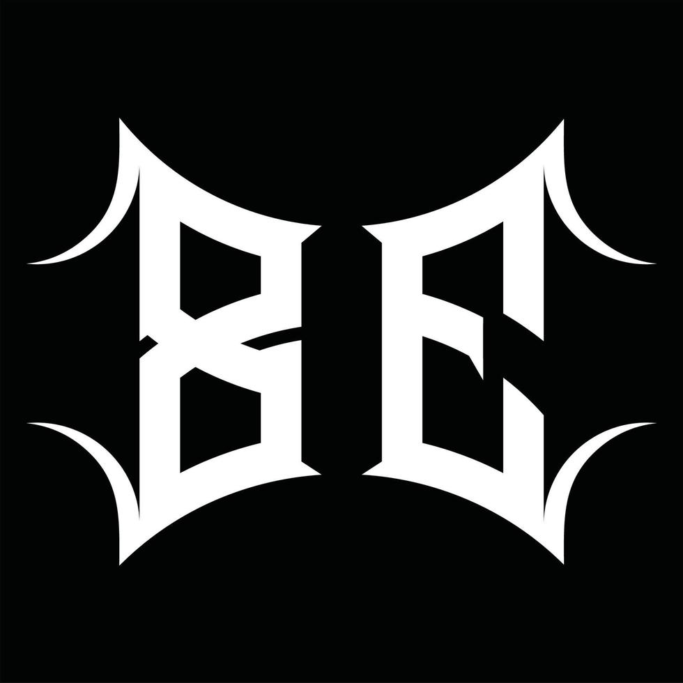BE Logo monogram with abstract shape design template vector