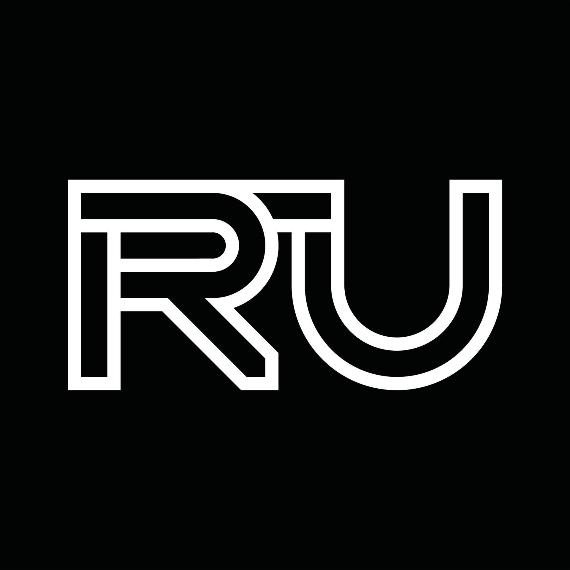 RU Logo monogram with line style negative space 16579741 Vector Art at