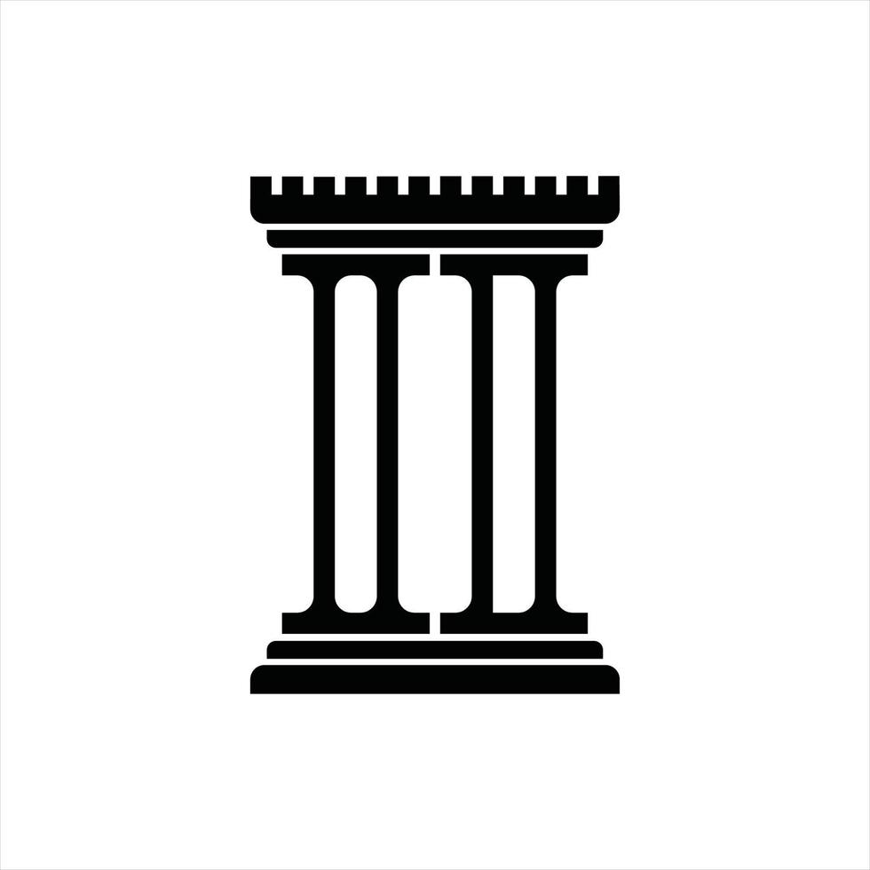 OD Logo monogram with pillar shape design template vector