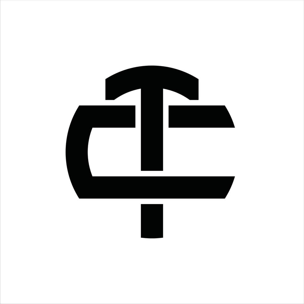 plantilla de diseño de monograma de logotipo tc vector