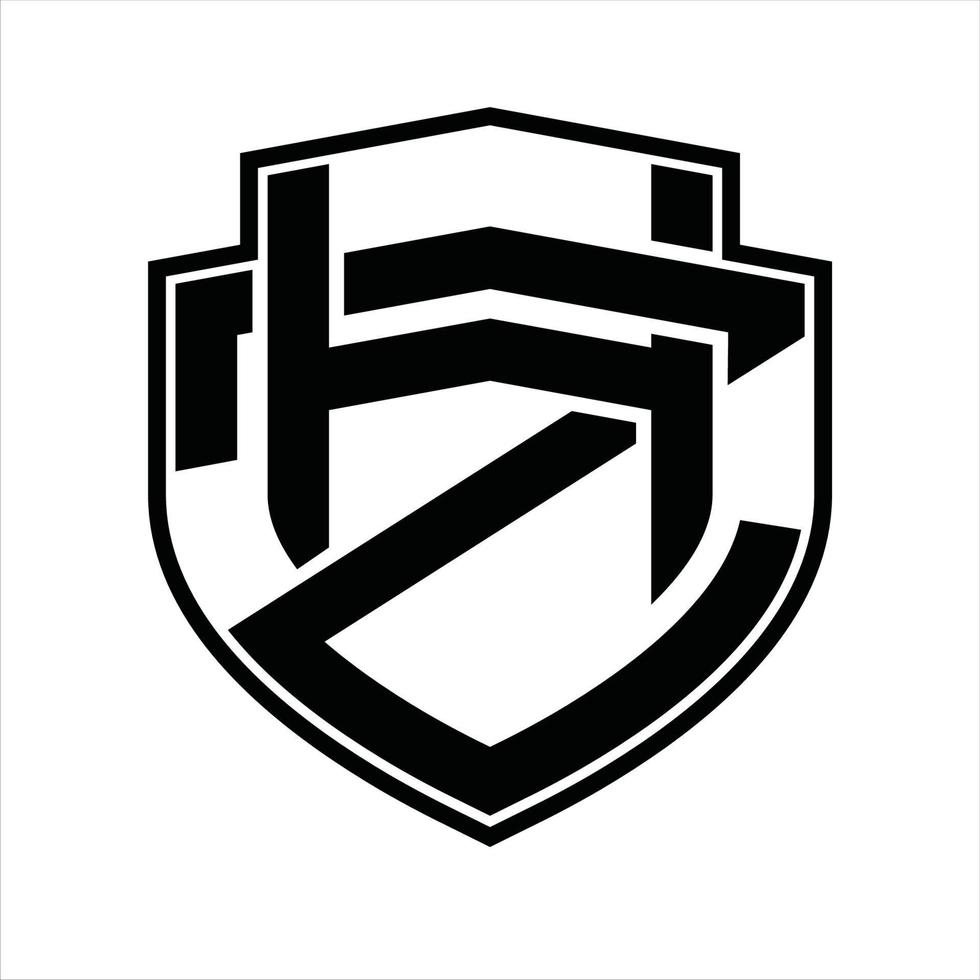 HZ Logo monogram vintage design template vector