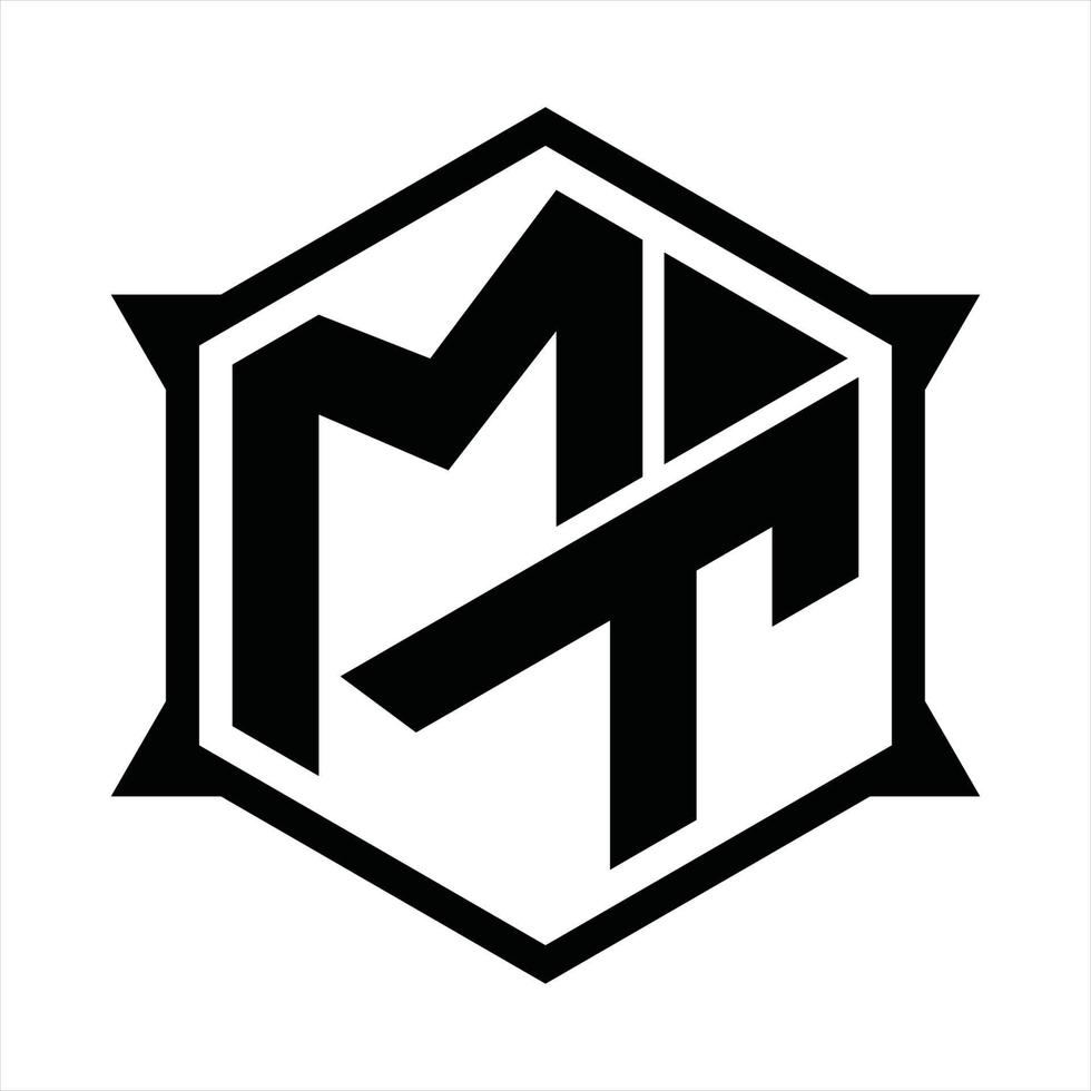 MT Logo monogram design template vector