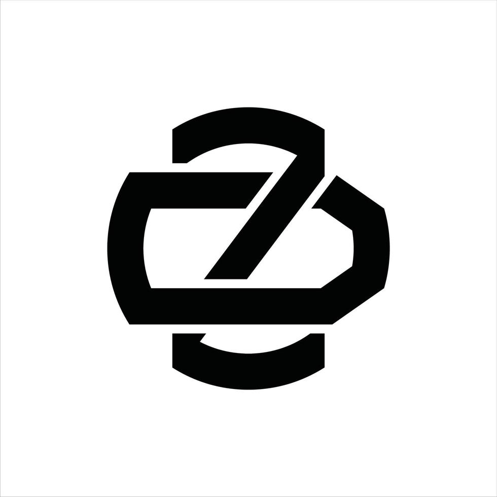 plantilla de diseño de monograma de logotipo zd vector