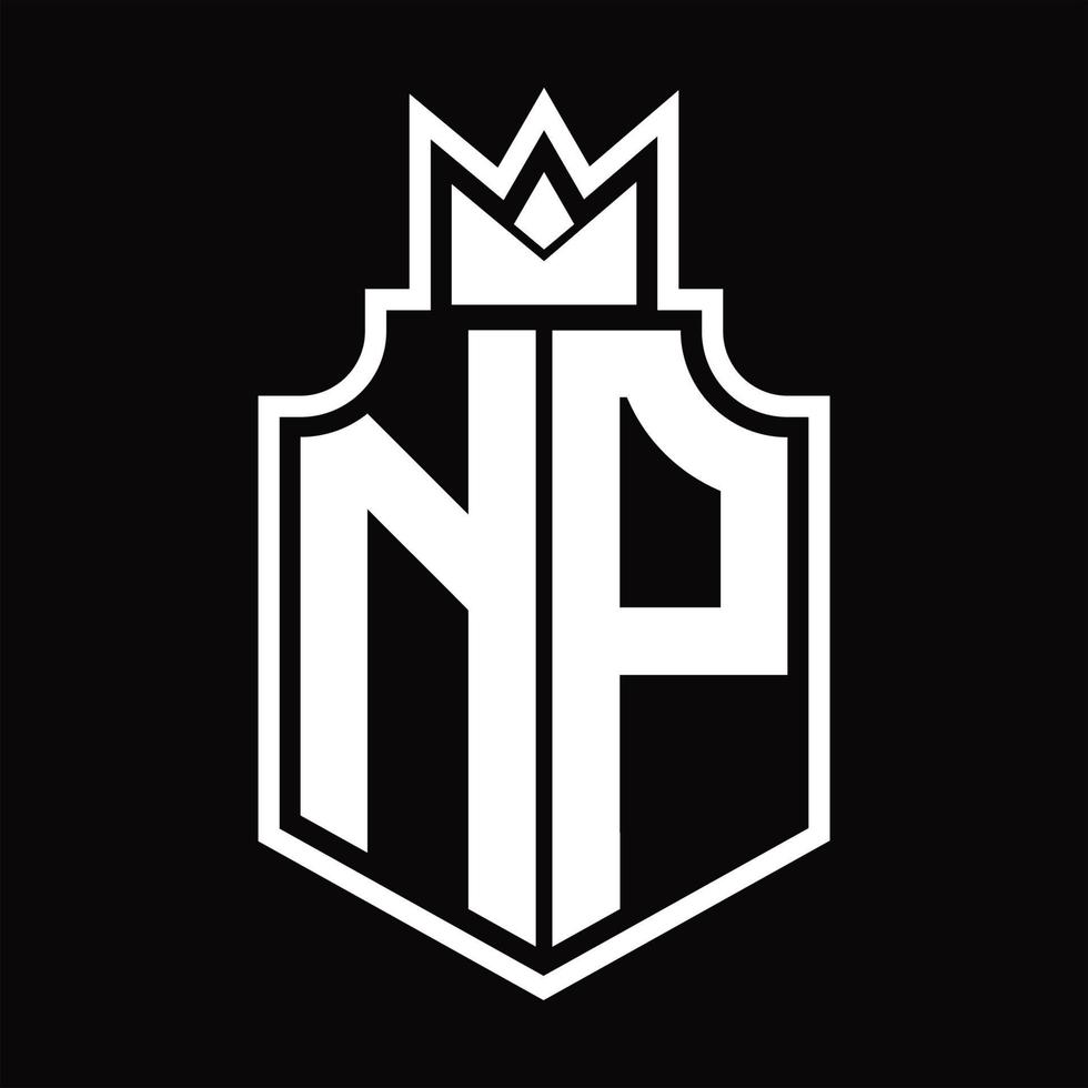 NP Logo monogram design template vector