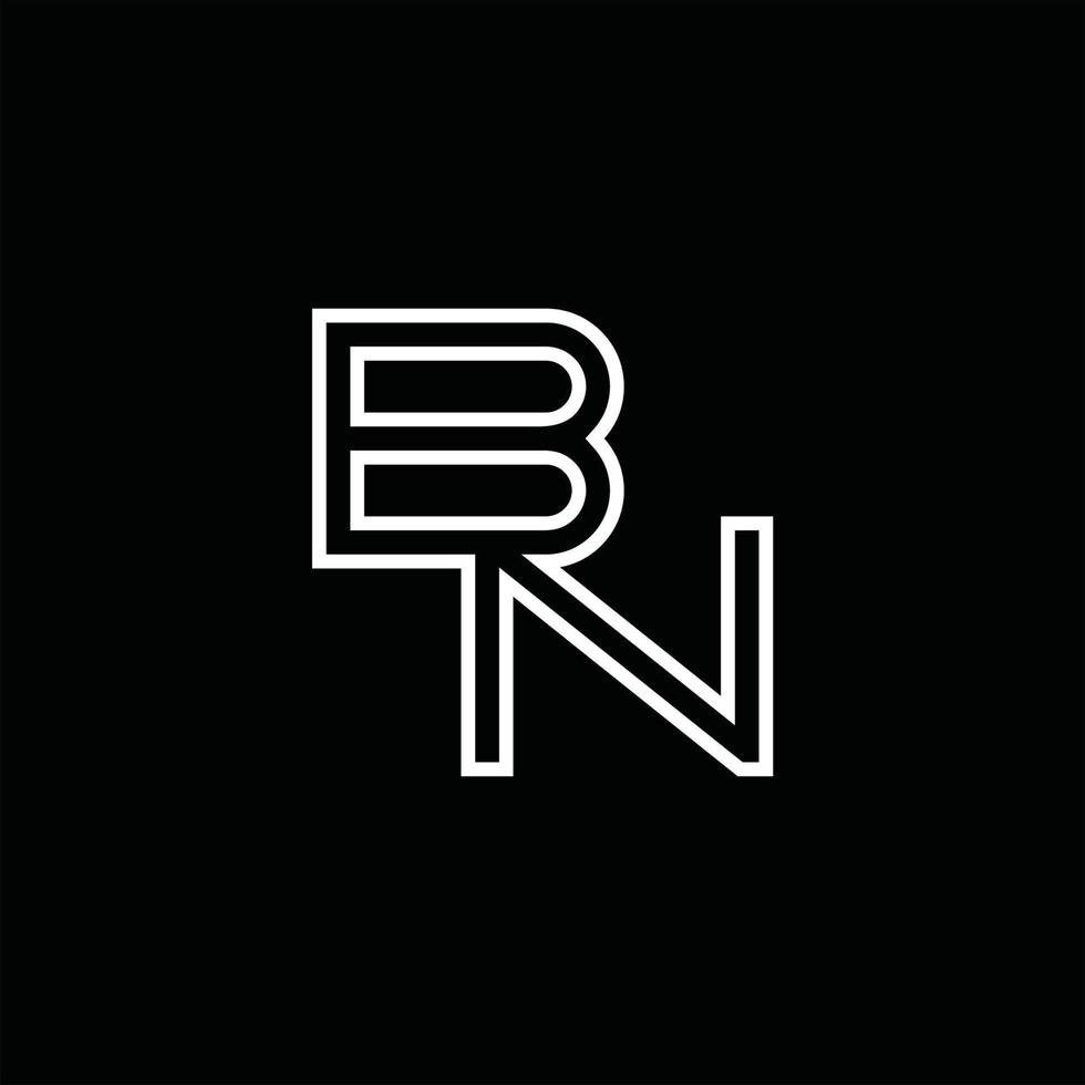 monograma de logotipo bn con plantilla de diseño de estilo de línea vector