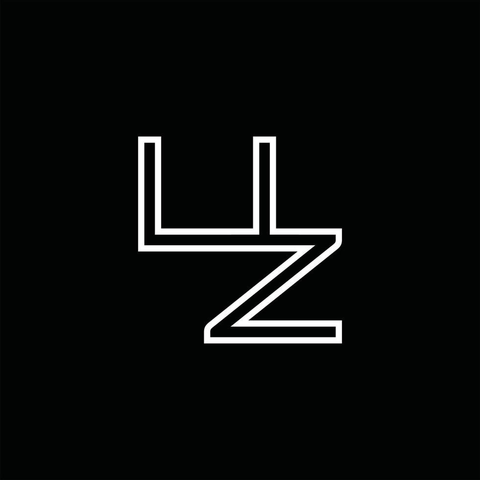 monograma de logotipo uz con plantilla de diseño de estilo de línea vector