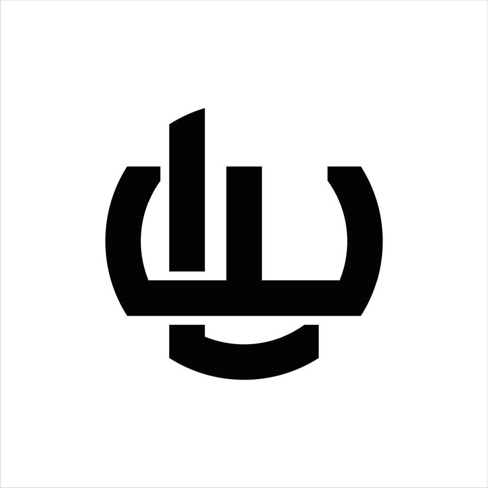 plantilla de diseño de monograma de logotipo lw vector