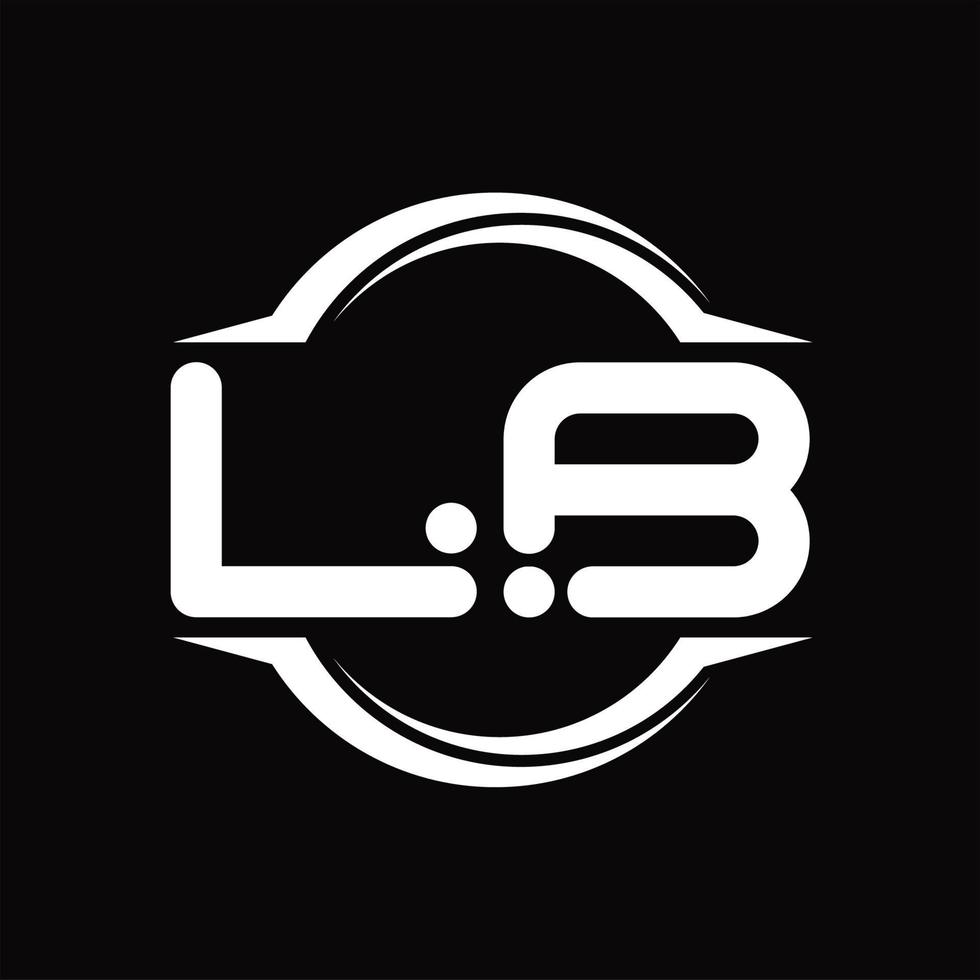 monograma del logotipo lb con plantilla de diseño de forma de corte redondeado circular vector