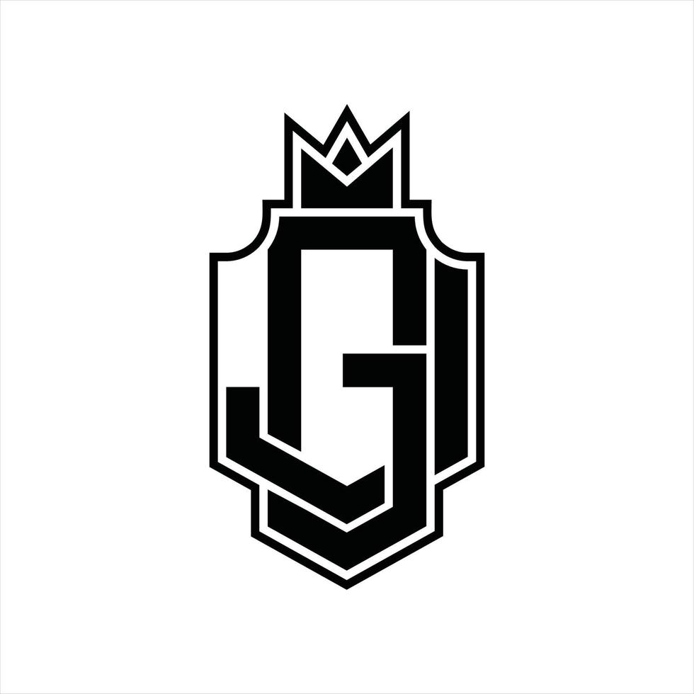 GJ Logo monogram design template vector