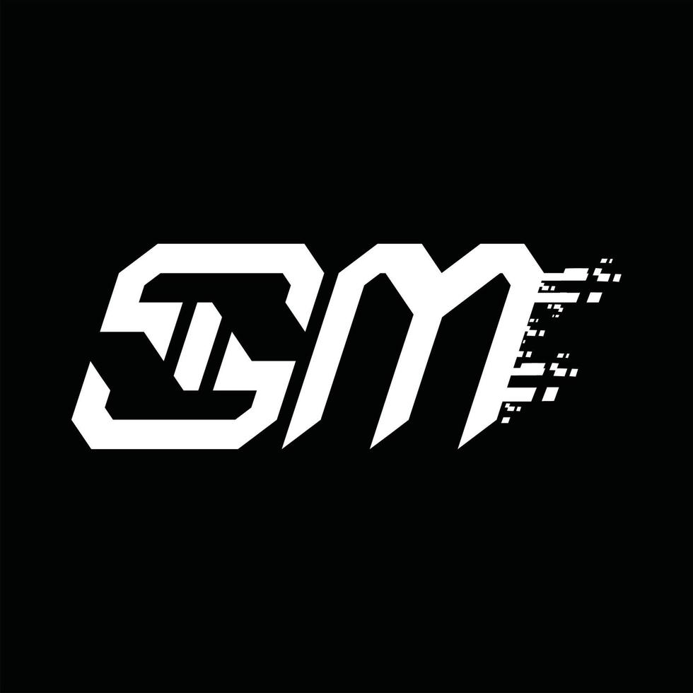 plantilla de diseño de tecnología de velocidad abstracta de monograma de logotipo sm vector