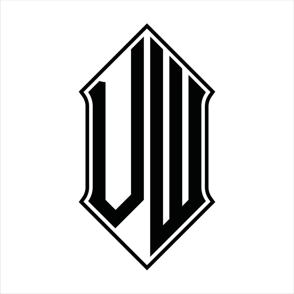 Logo monogram with shieldshape and outline design template vector icon abstract