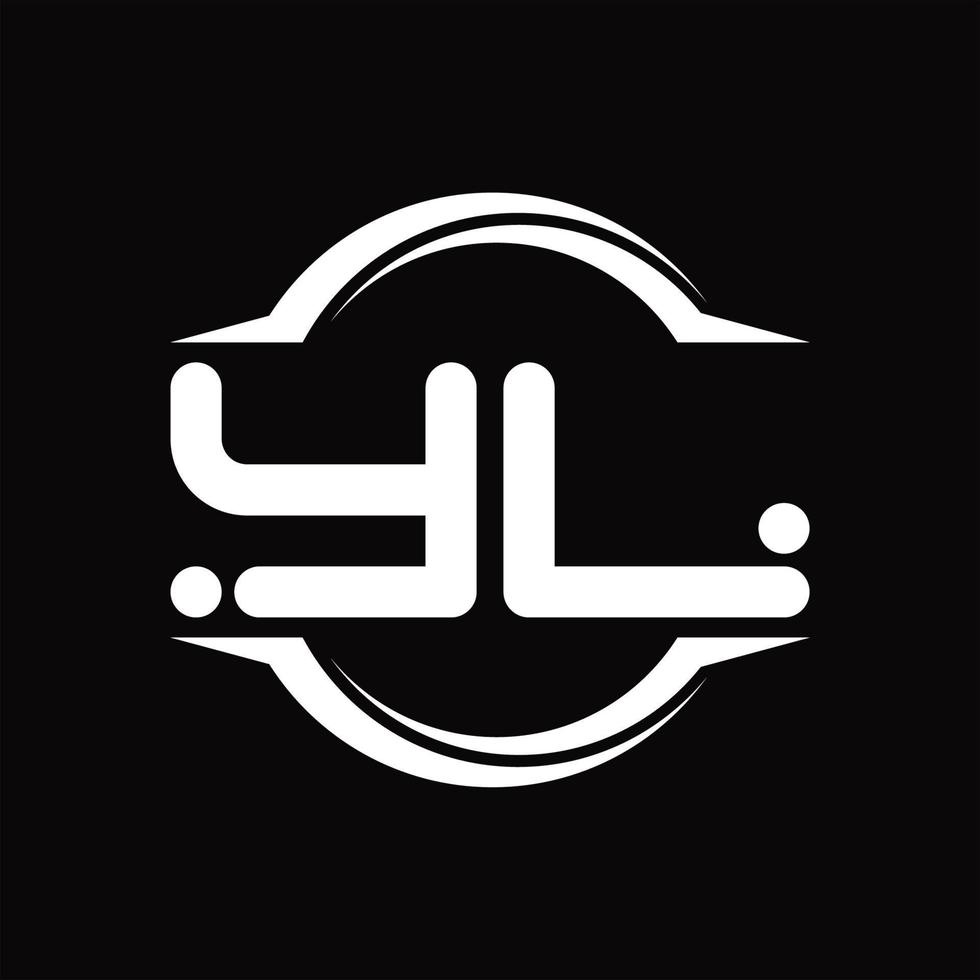 YL Logo monogram with circle rounded slice shape design template vector