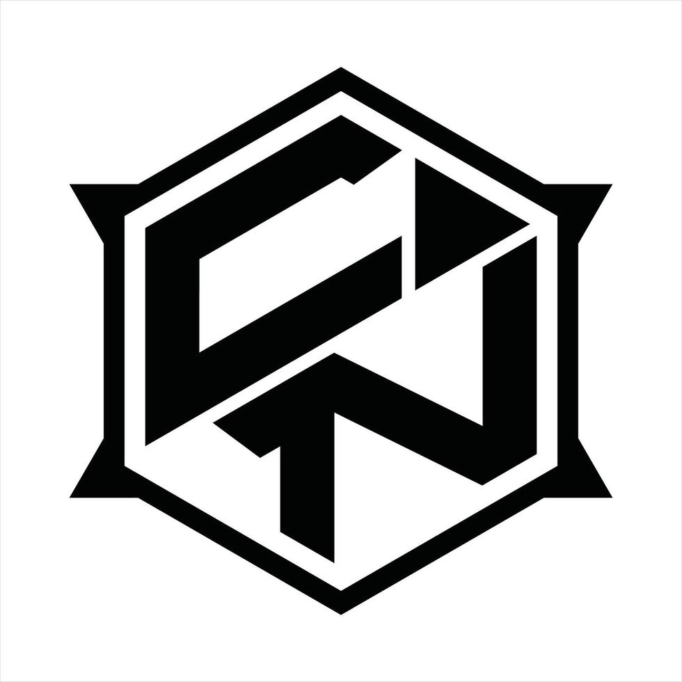 CN Logo monogram design template vector