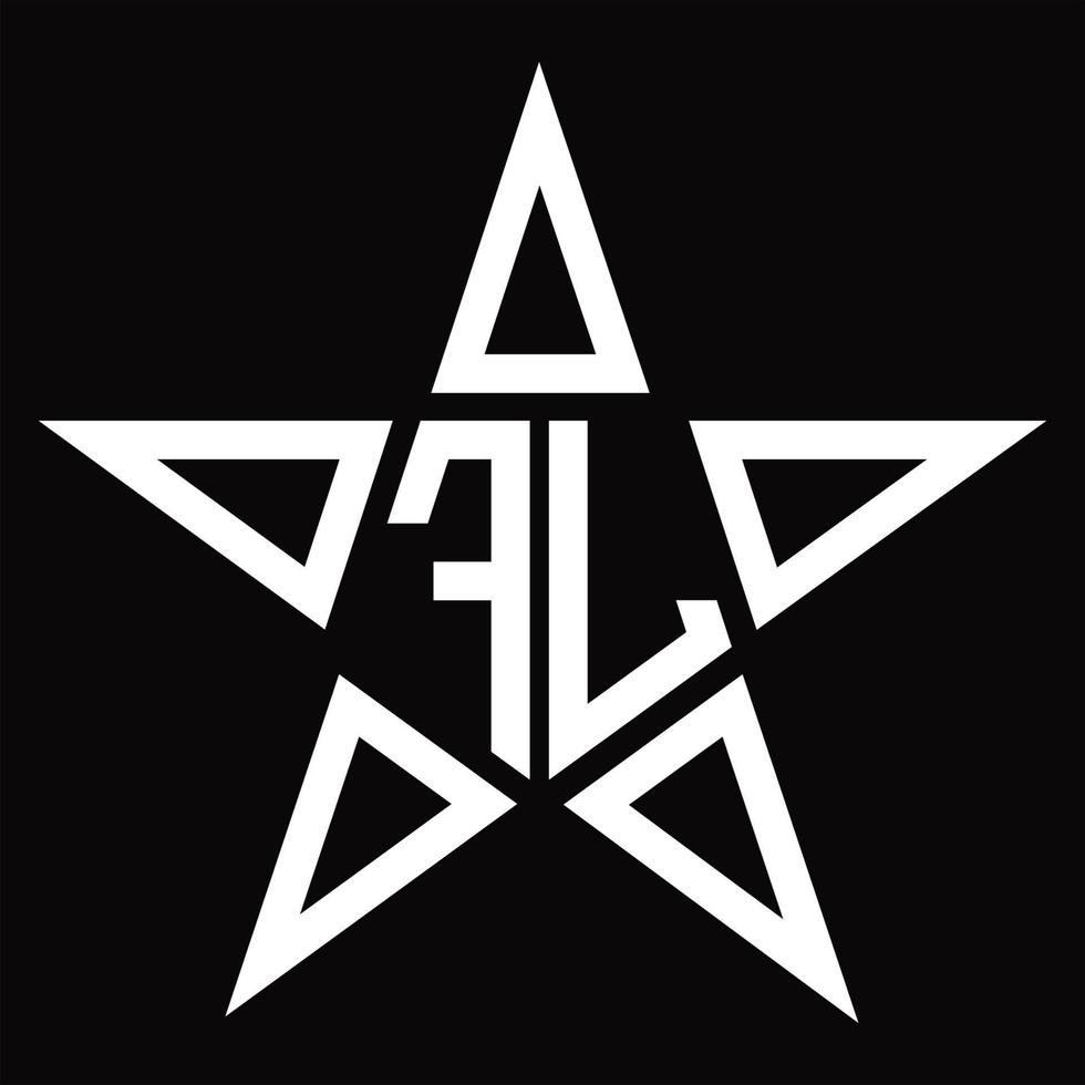 monograma de logotipo fl con plantilla de diseño de forma de estrella vector