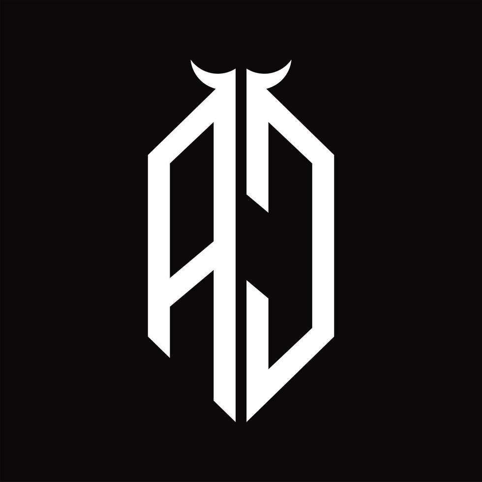 AC Logo monogram with horn shape isolated black and white design