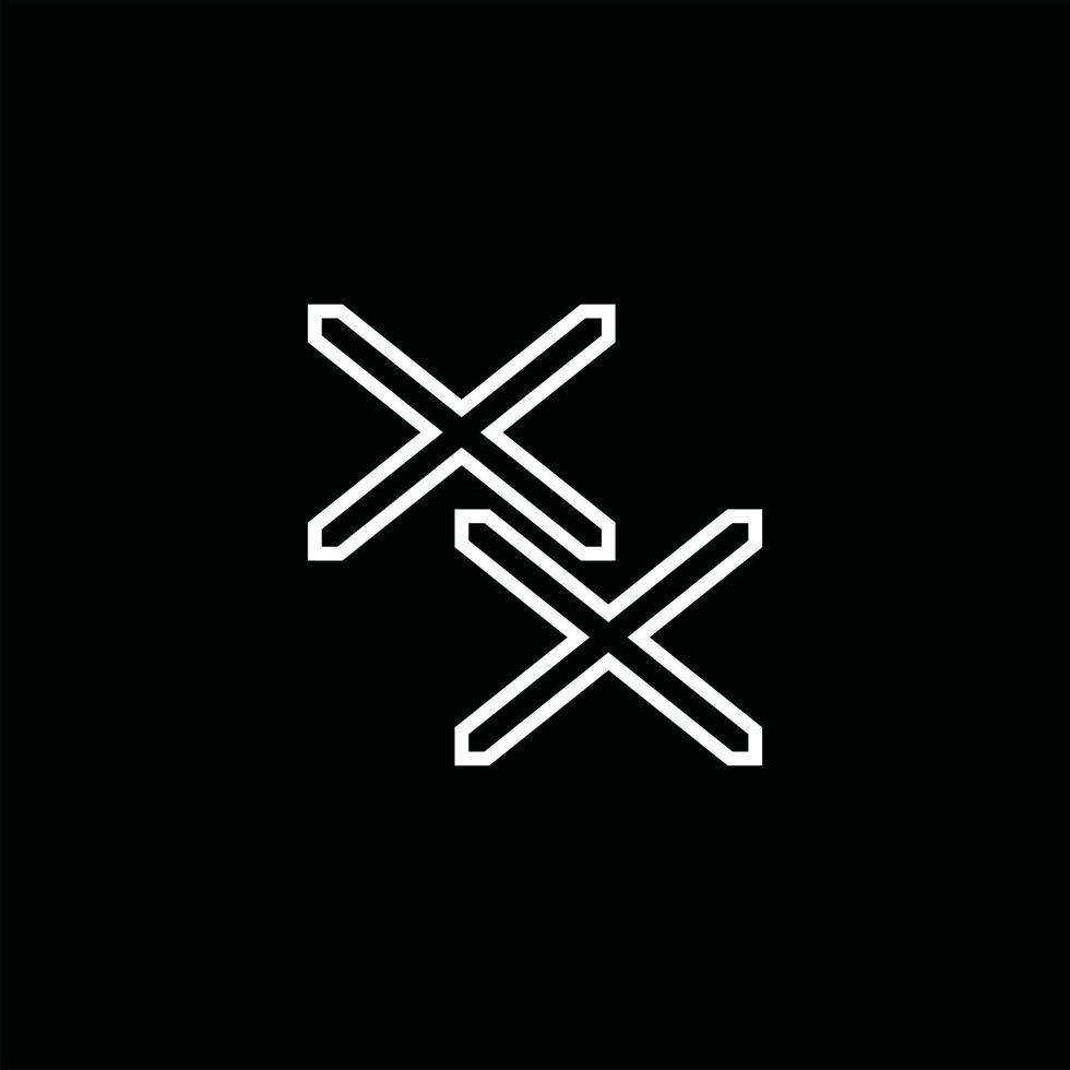XX Logo monogram with line style design template vector