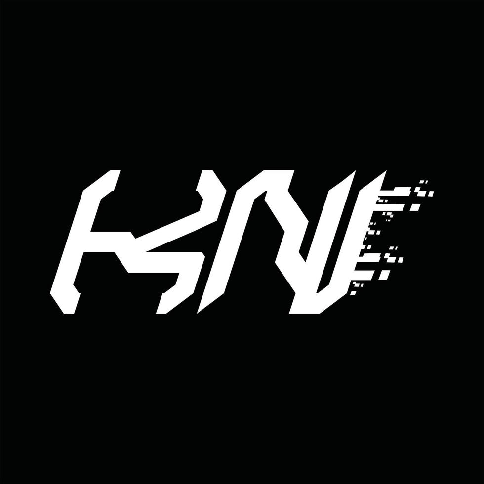 KN Logo monogram abstract speed technology design template vector