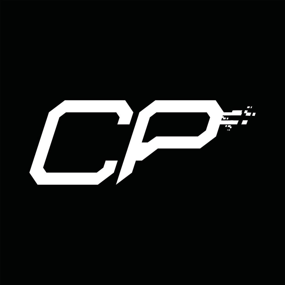 CP Logo monogram abstract speed technology design template vector