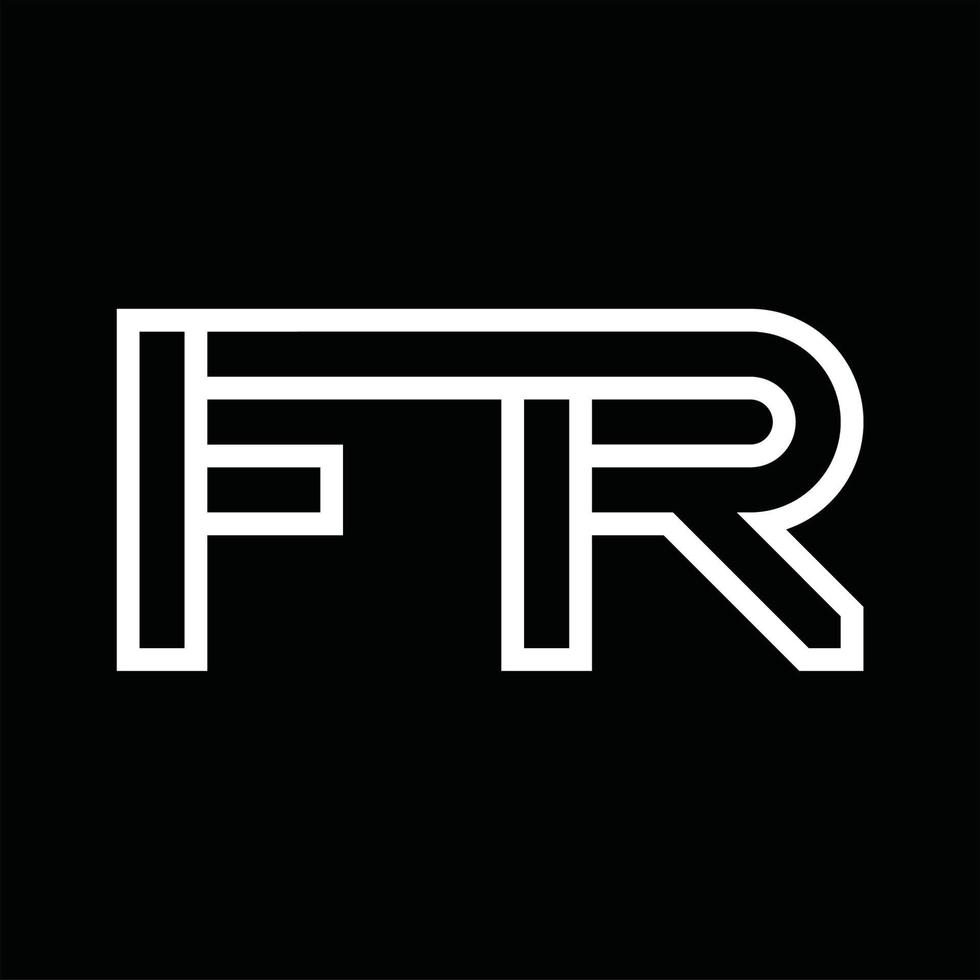 FR Logo monogram with line style negative space vector