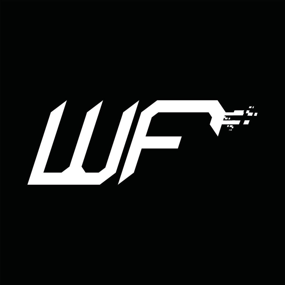 plantilla de diseño de tecnología de velocidad abstracta de monograma de logotipo wf vector