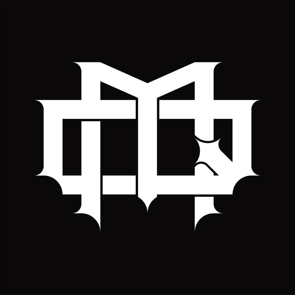 QM Logo monogram with vintage overlapping linked style design template vector
