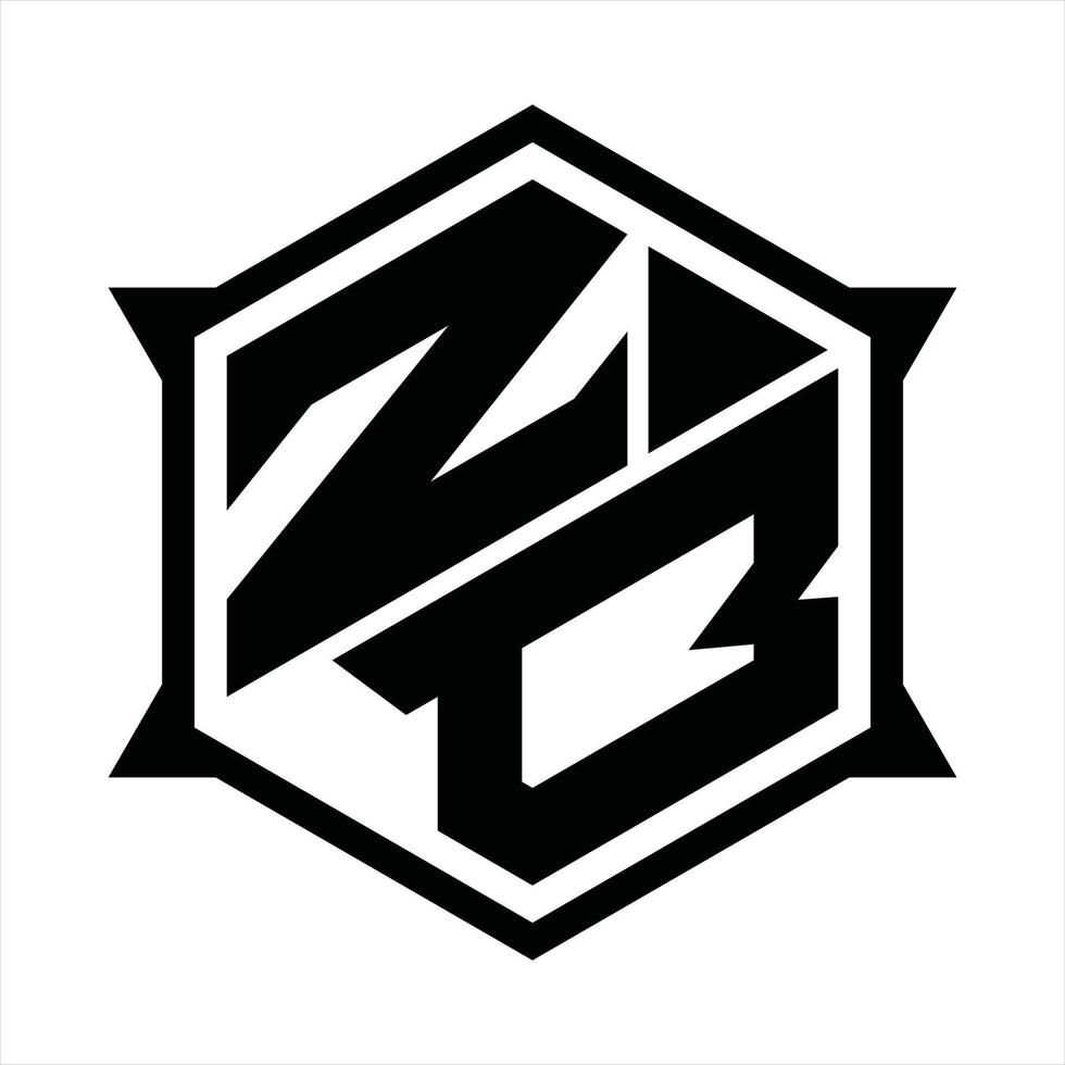 ZB Logo monogram design template vector