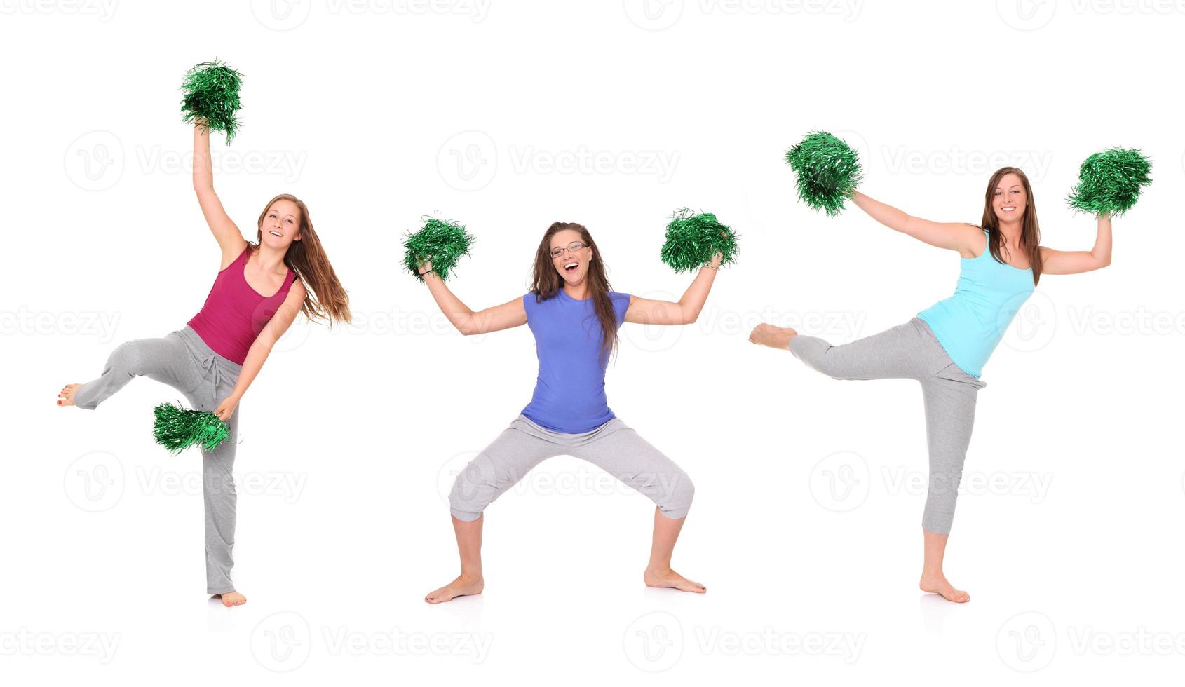 Set of female cheerleaders photo