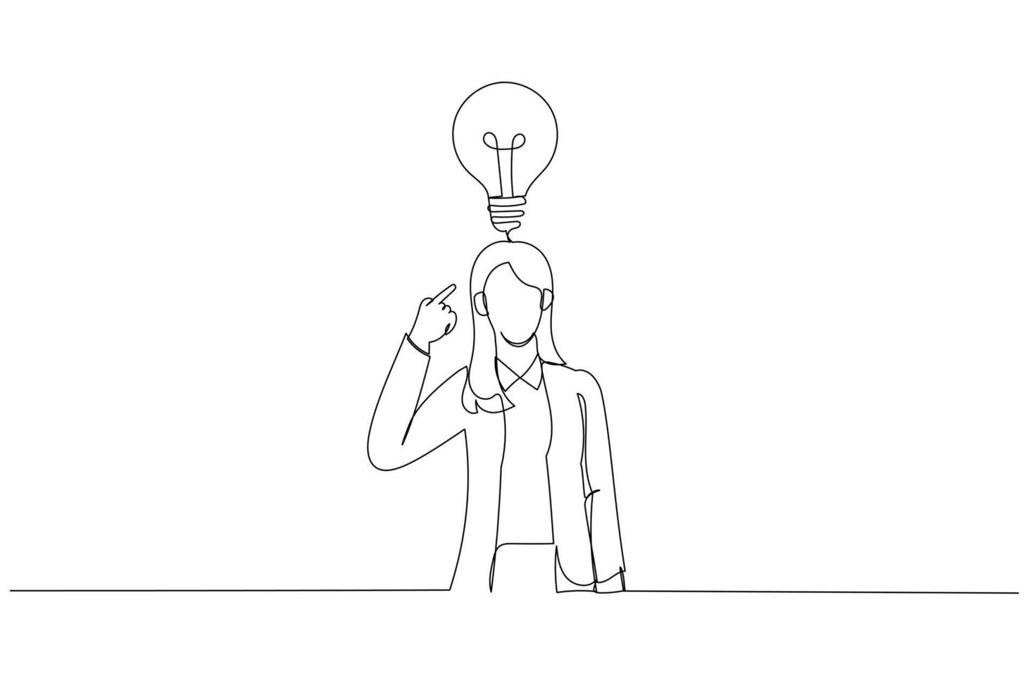 Cartoon of businesswoman pointing to head with one finger found and remember idea. Continuous line art style 16581348 Vector Art at Vecteezy Cartoon of businesswoman pointing to head with one finger found and remember idea. Continuous line art style 16581348 Vector Art at Vecteezy