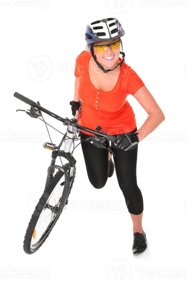 Woman with bicycle photo