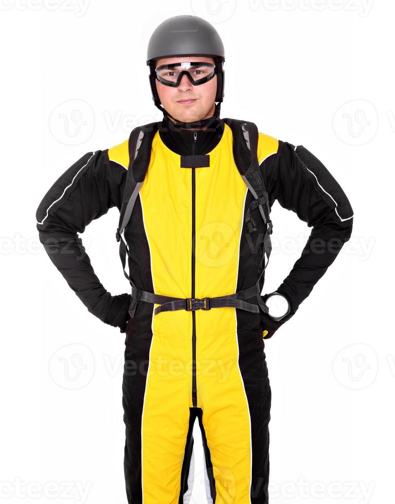 Man with skydiving gear photo