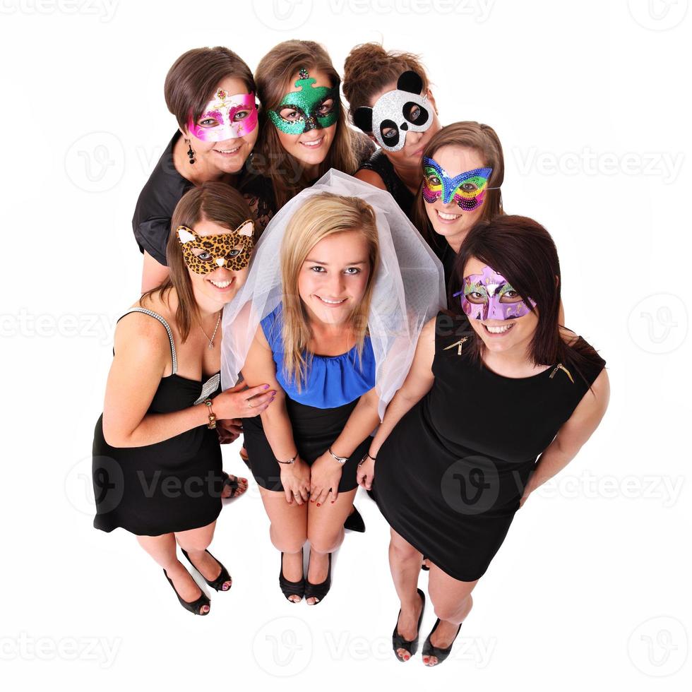 Girls partying with masks photo