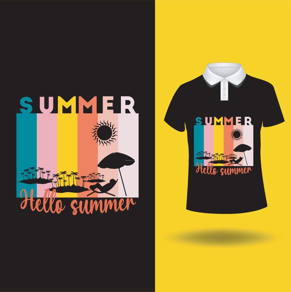 diseño retro t-shart diseño holidaytshart vacaciones de verano vector