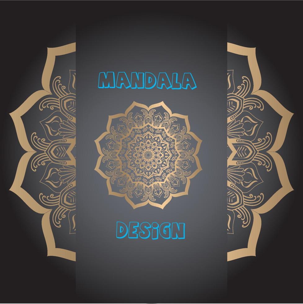 Luxury mandala design background in golden color vector