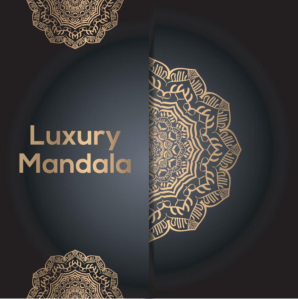 Luxury mandala design background in golden color vector