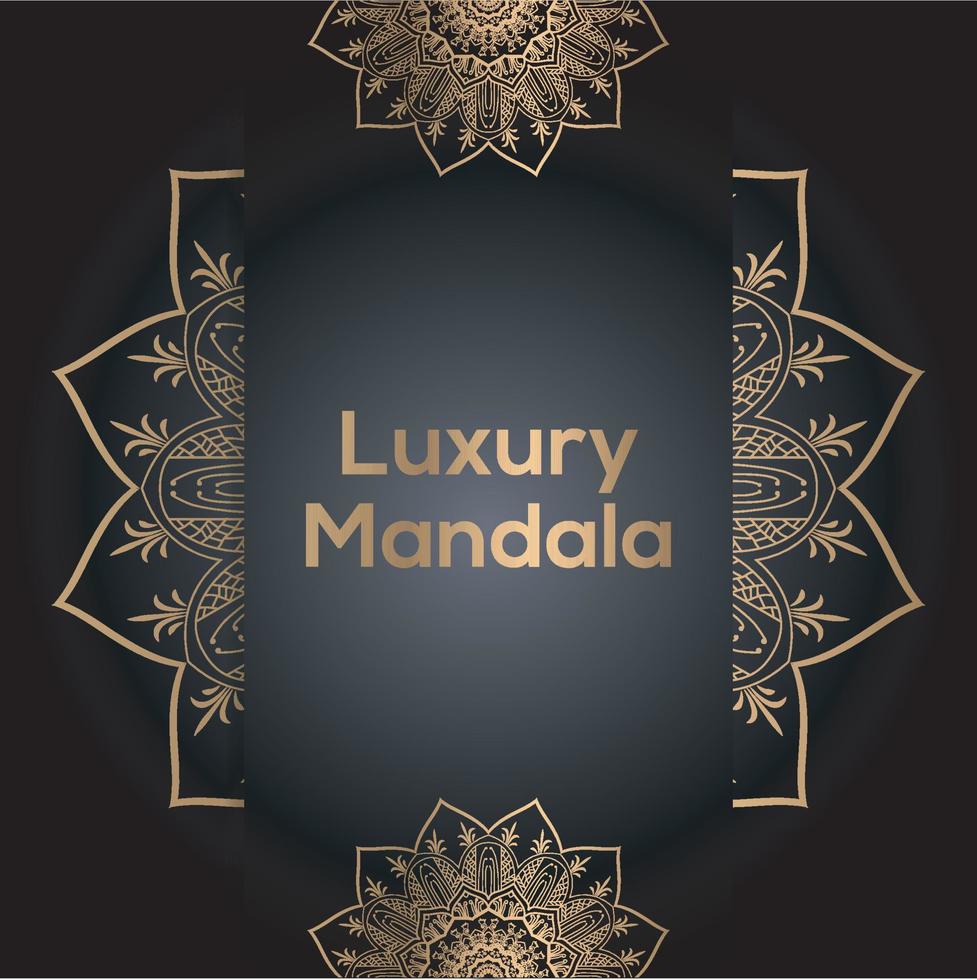 Luxury mandala design background in golden color vector
