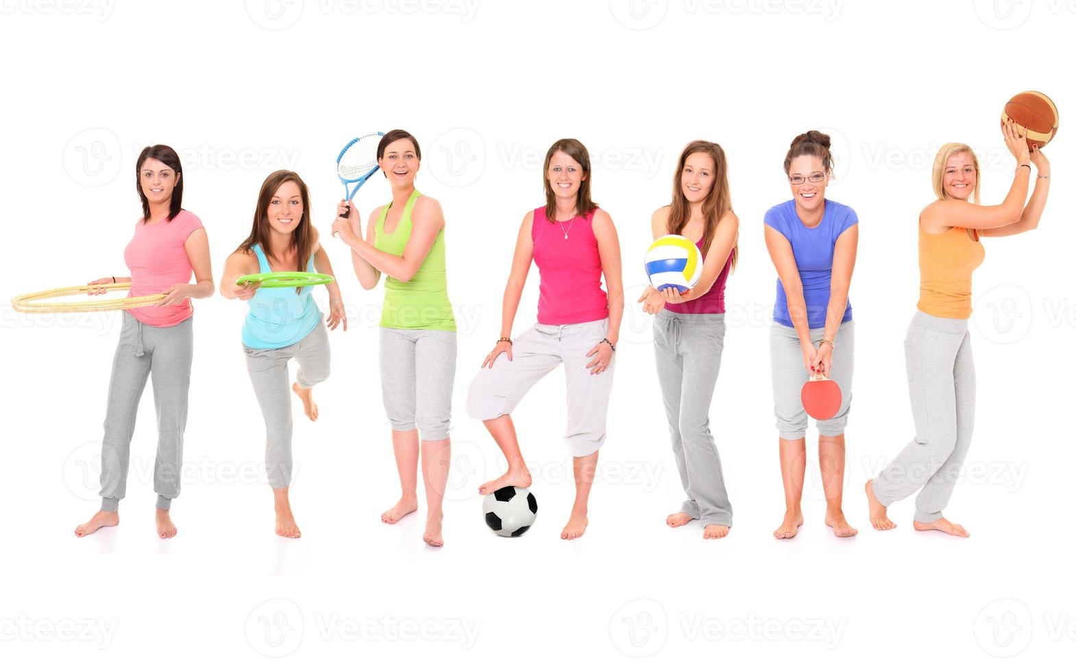 Girls doing different sports photo