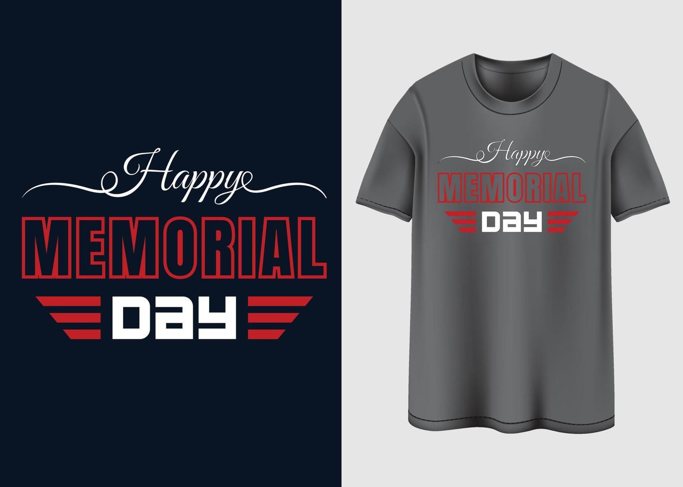 Happy Memorial day Typography T-shirt design vector