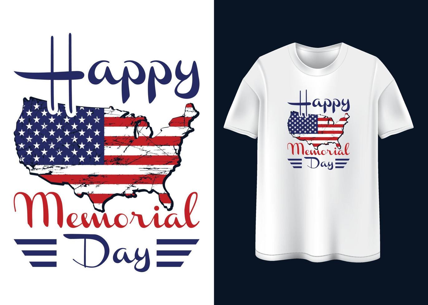 Happy Memorial day Typography T-shirt design vector